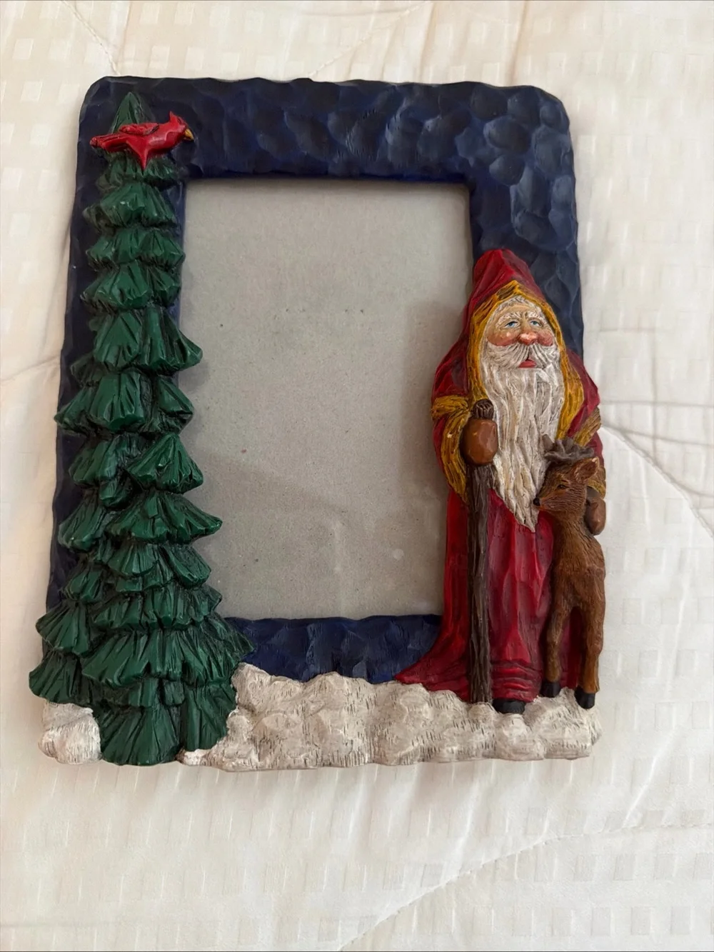 Vintage Craig KirkwoodY2K Festive Santa and Tree Photo Frame 3.5 x 5 in photo